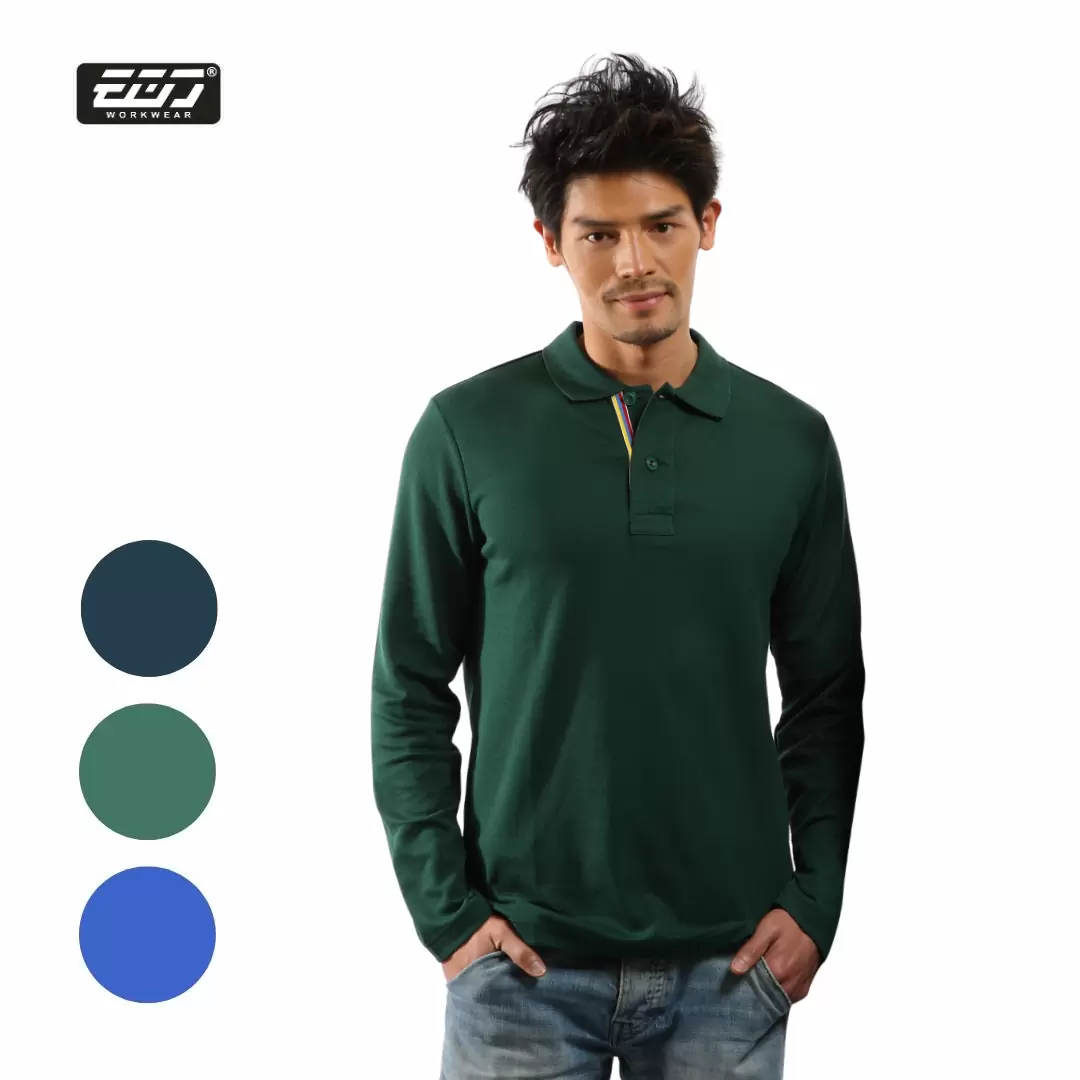 長袖男版合身POLO衫