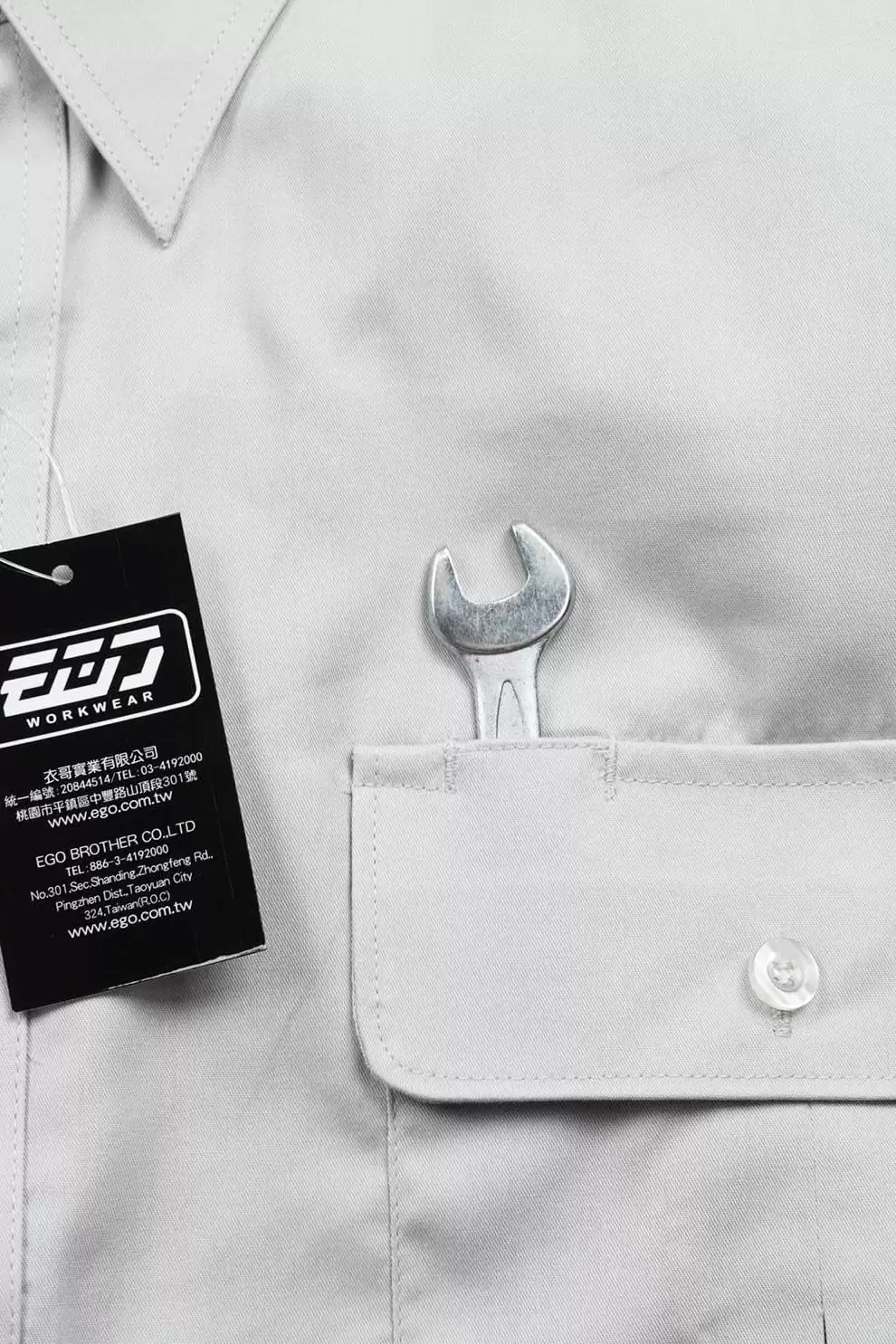 日式短袖CVC襯衫-卡其色 日式短袖CVC襯衫-卡其色