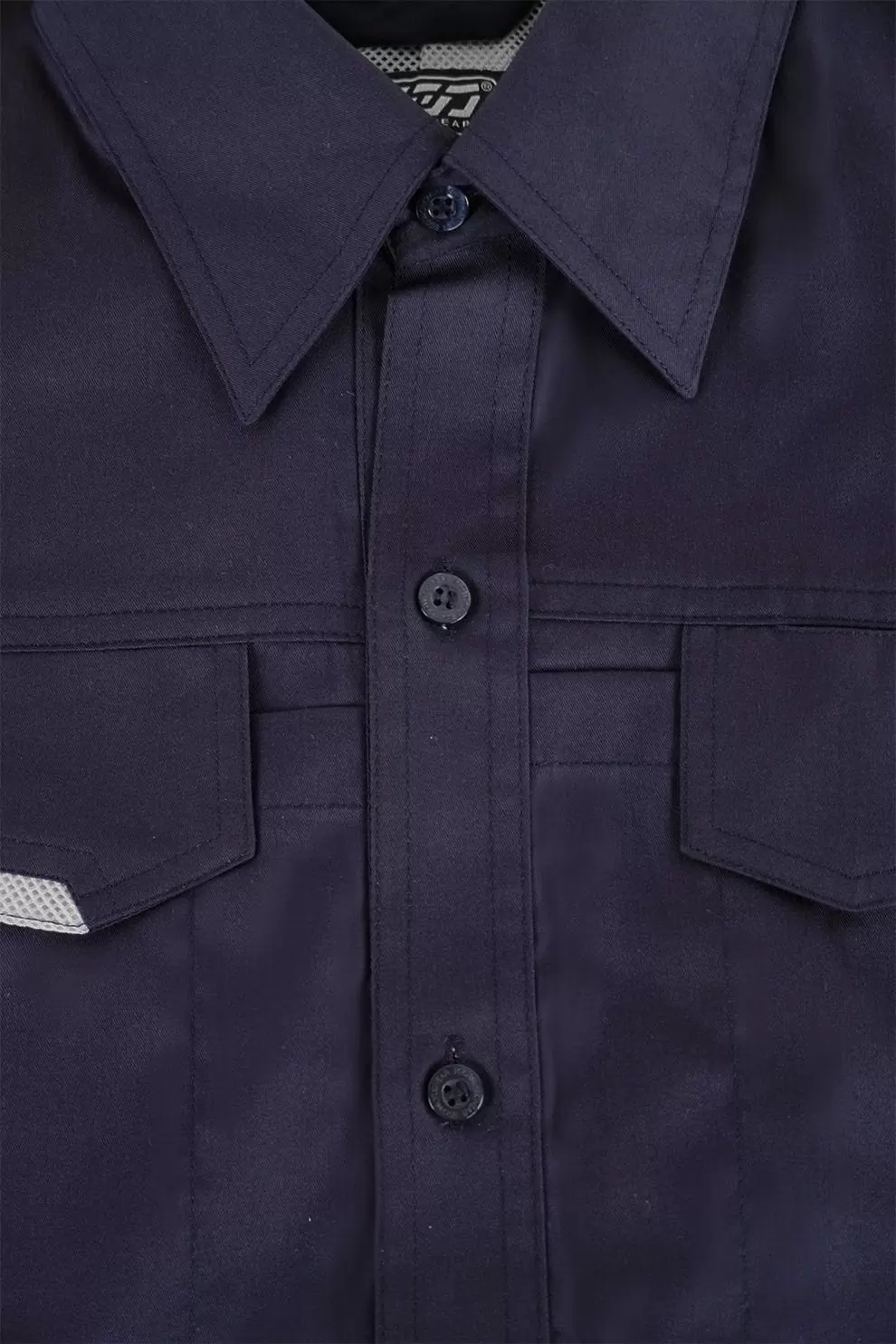 日式反光短袖襯衫-丈青色