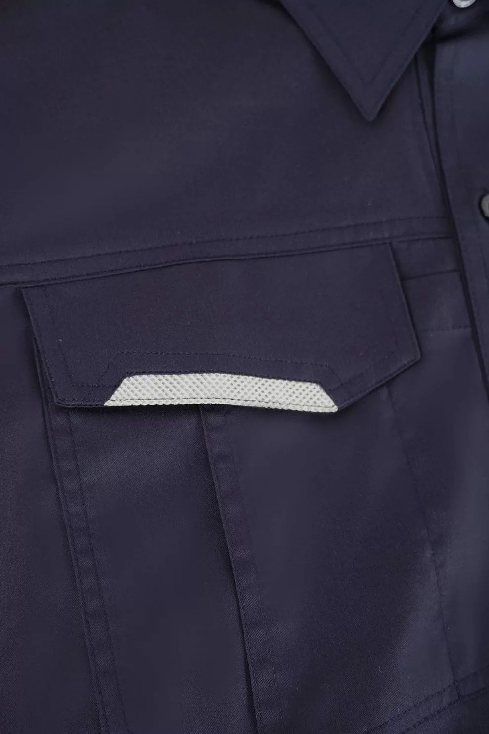 日式反光短袖襯衫-丈青色