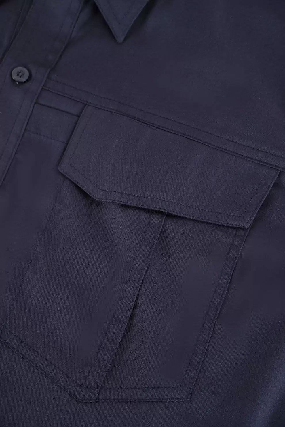 日式反光短袖襯衫-丈青色