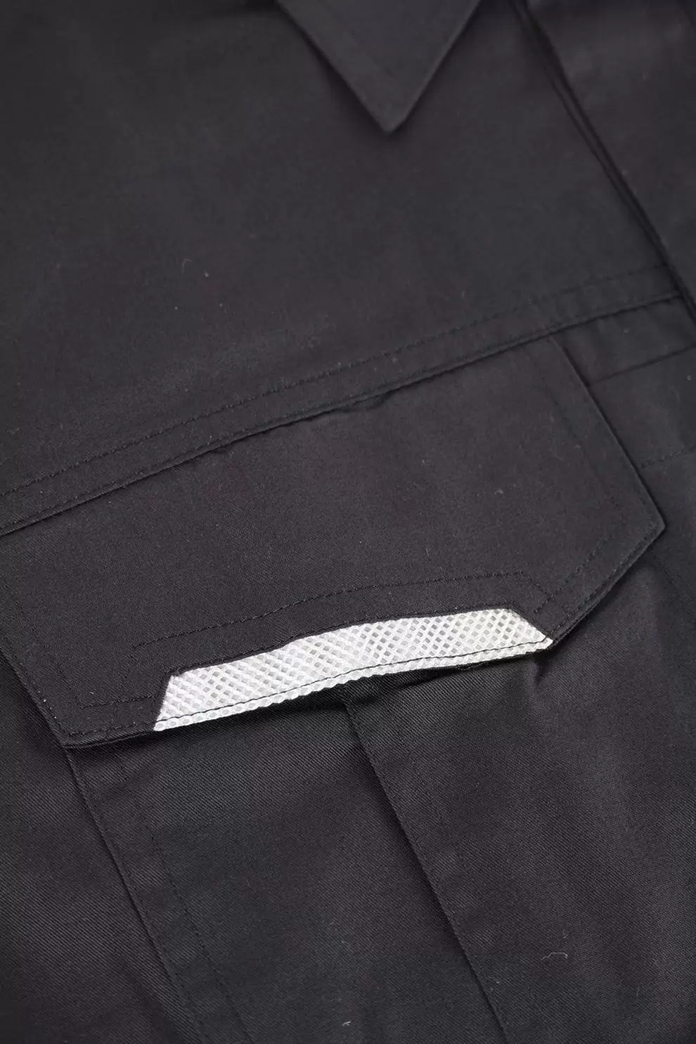 日式反光短袖襯衫-黑色