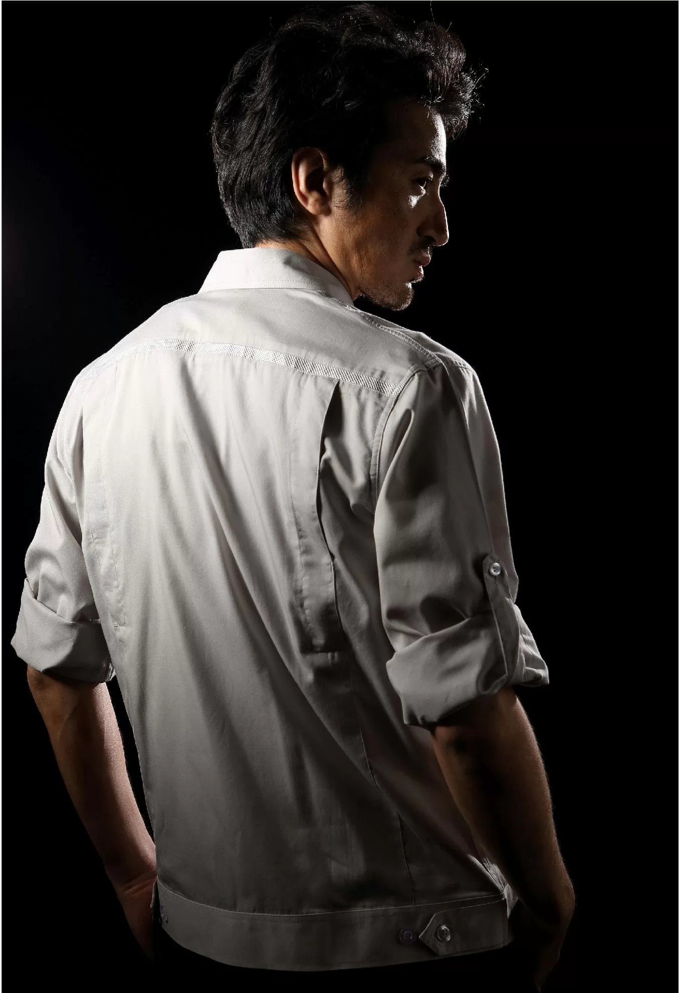 日式反光短袖襯衫-卡其色 日式反光短袖襯衫-卡其色