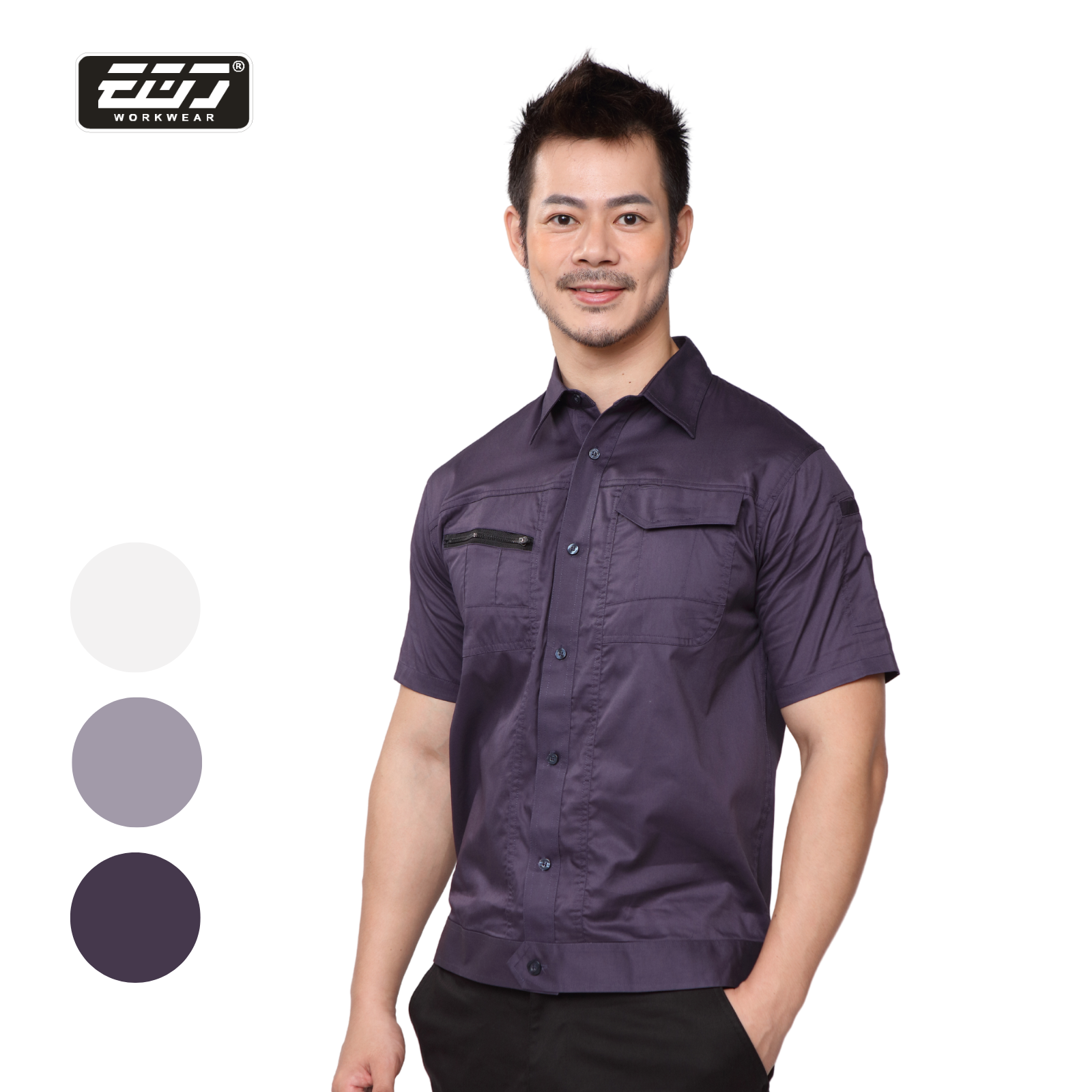 多功能短袖司機衫-深灰藍