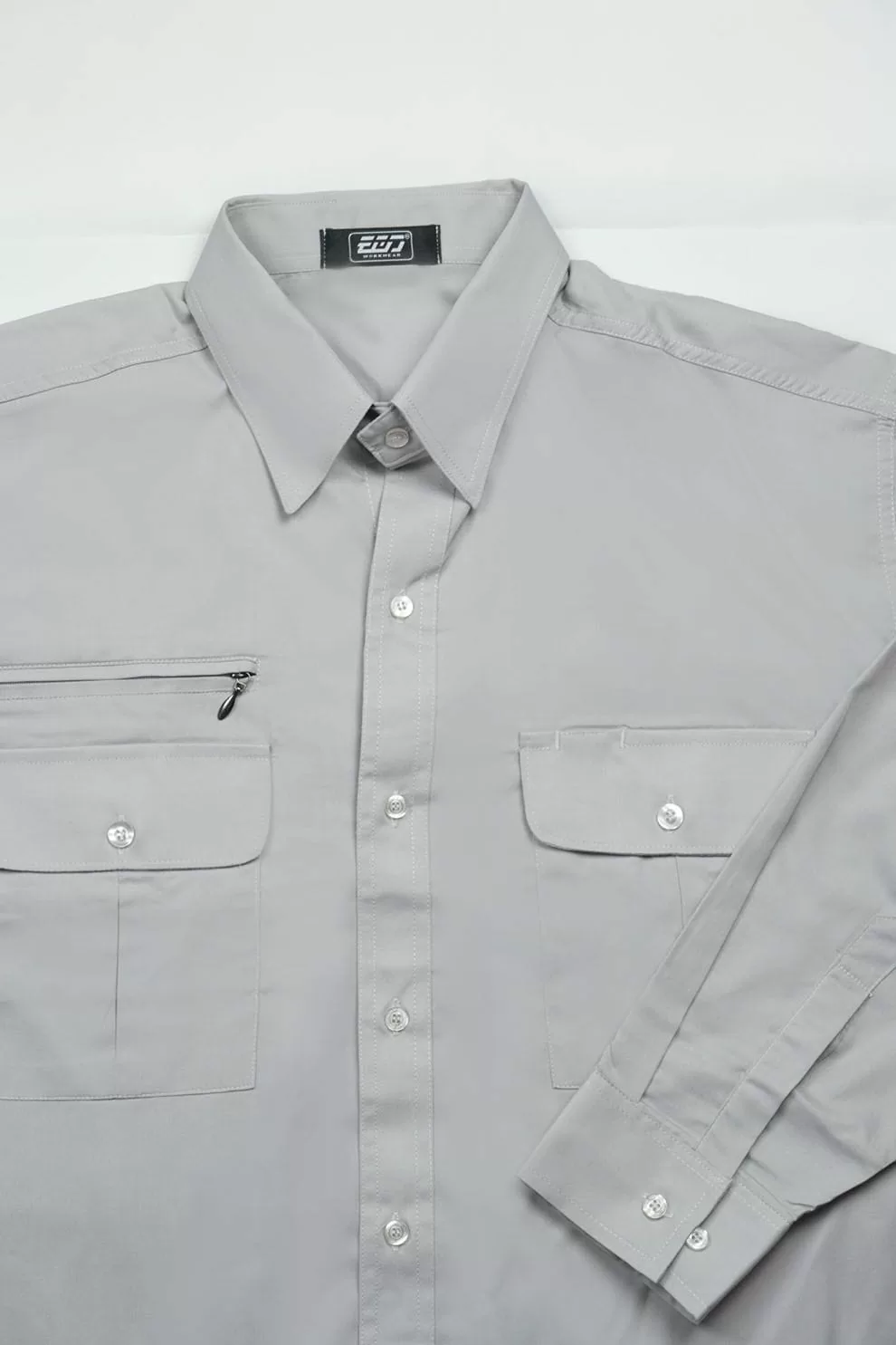 日式長袖CVC襯衫-卡其色 日式長袖CVC襯衫-卡其色