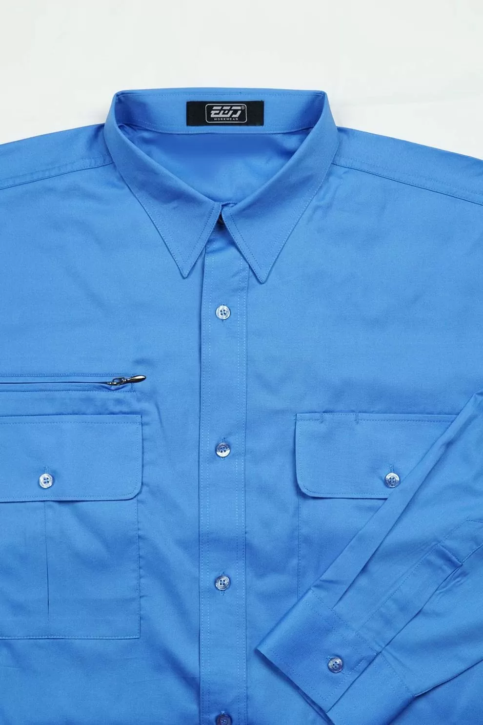 日式長袖CVC襯衫-天空藍 日式長袖CVC襯衫-天空藍