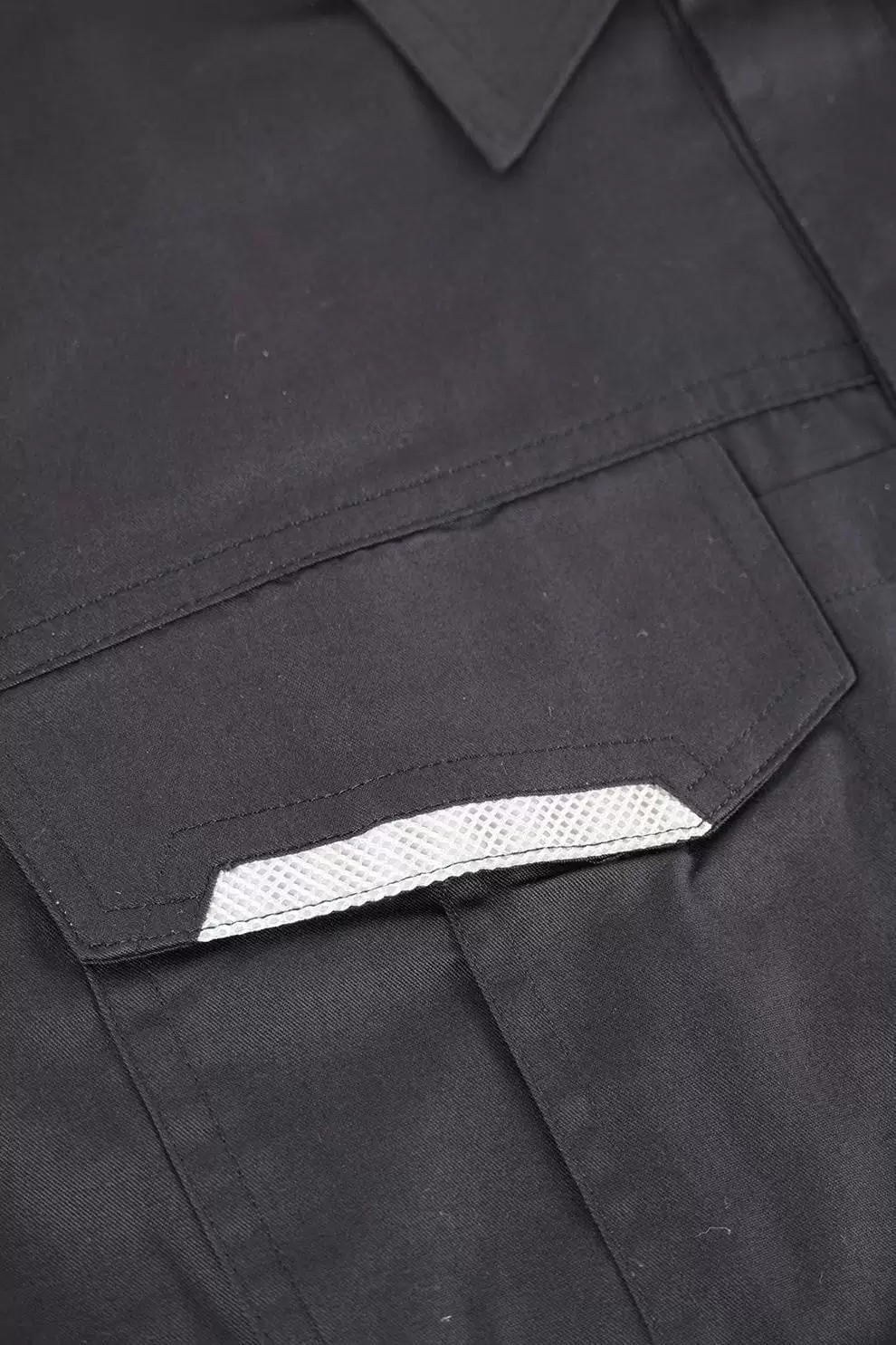 日式反光長袖襯衫-黑色