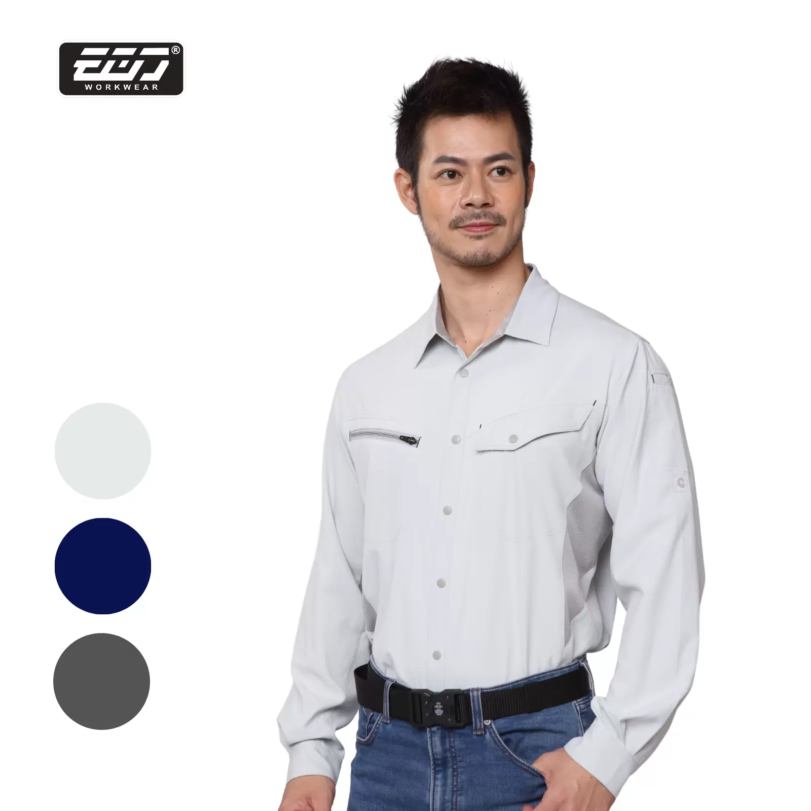 速乾隔熱長襯衫-海岩灰