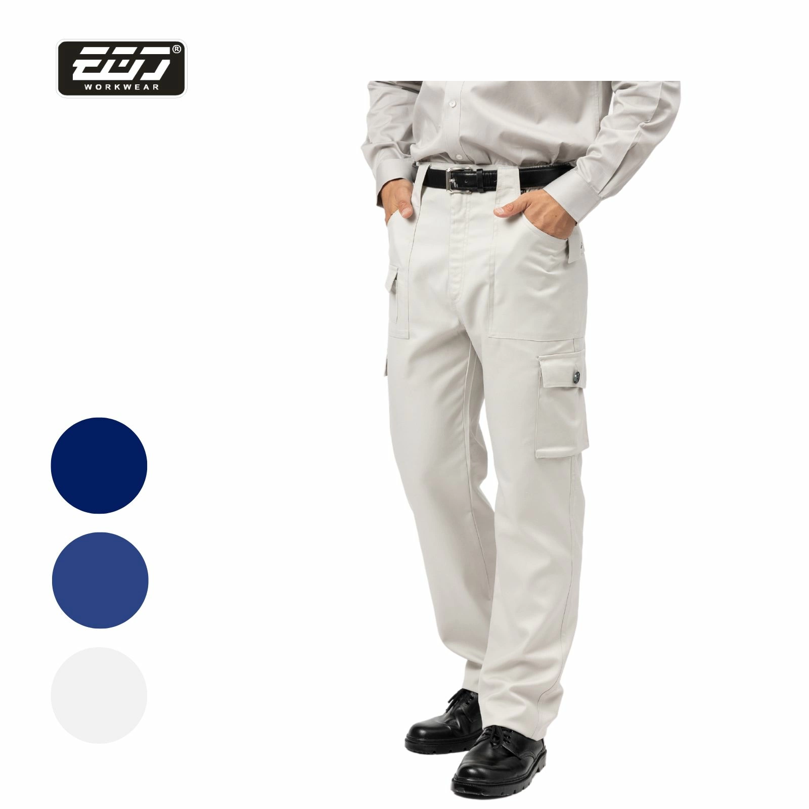 多口袋工作褲-卡其色