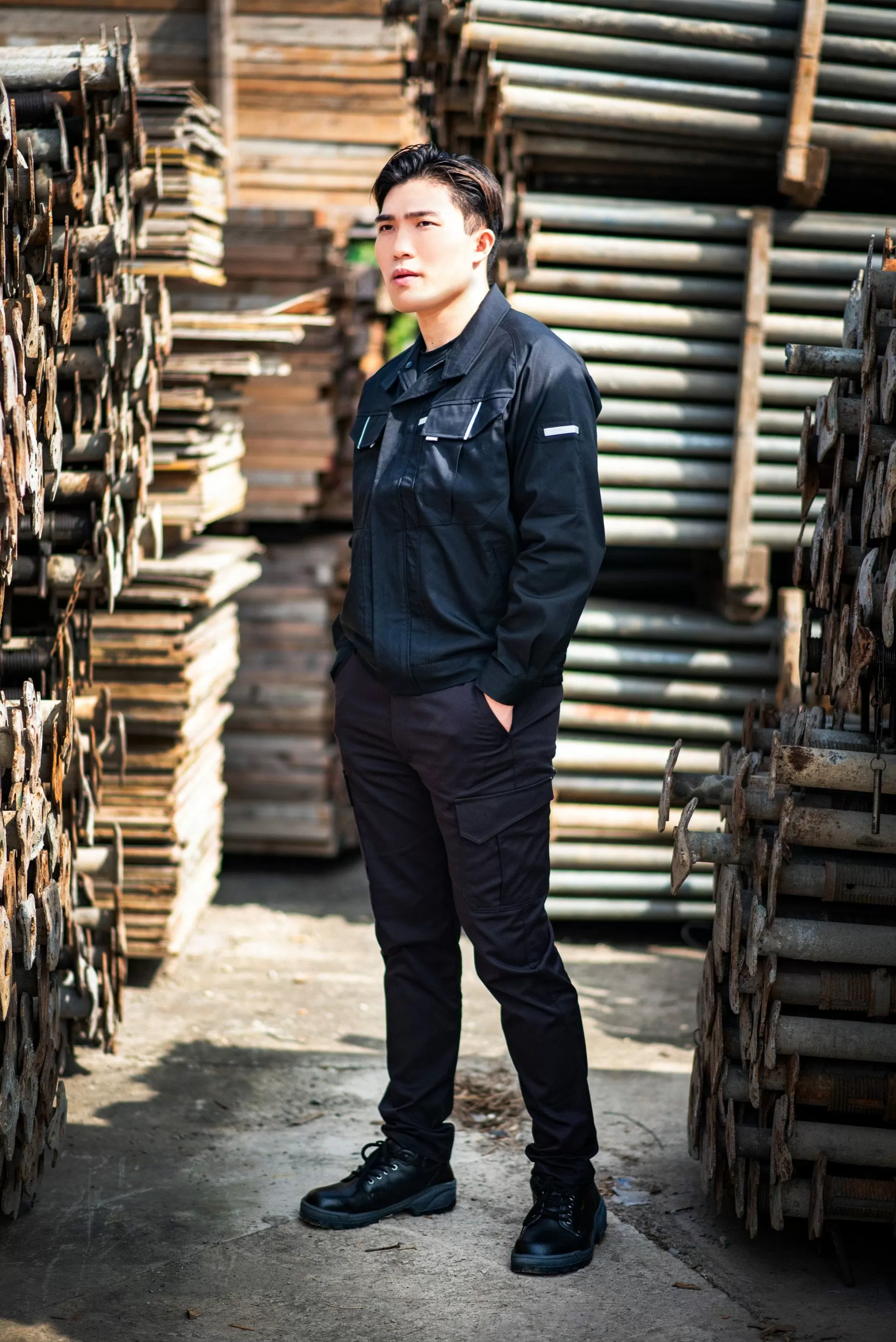 T400彈性透氣工作褲-黑