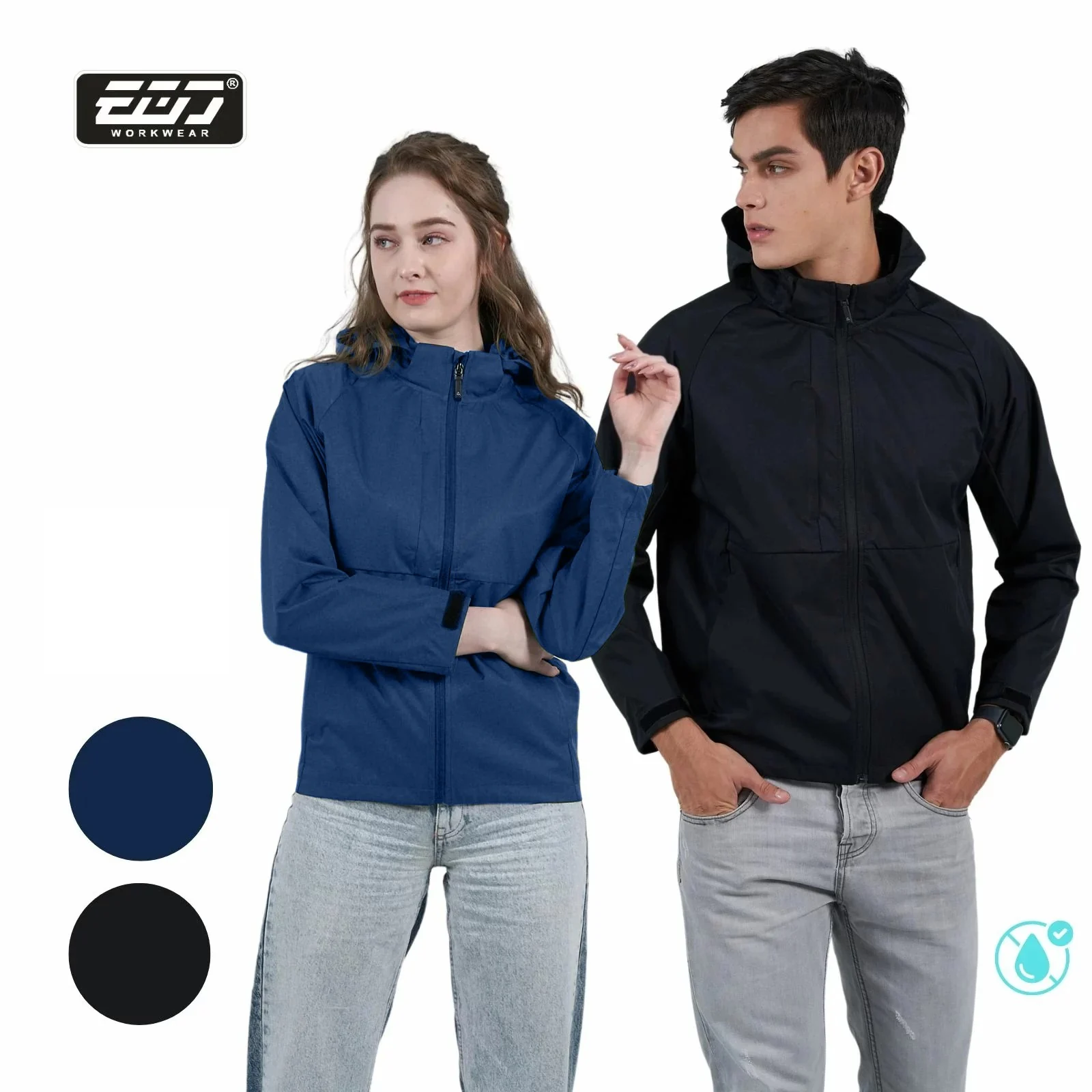 高彈力壓紋膜可拆帽外套