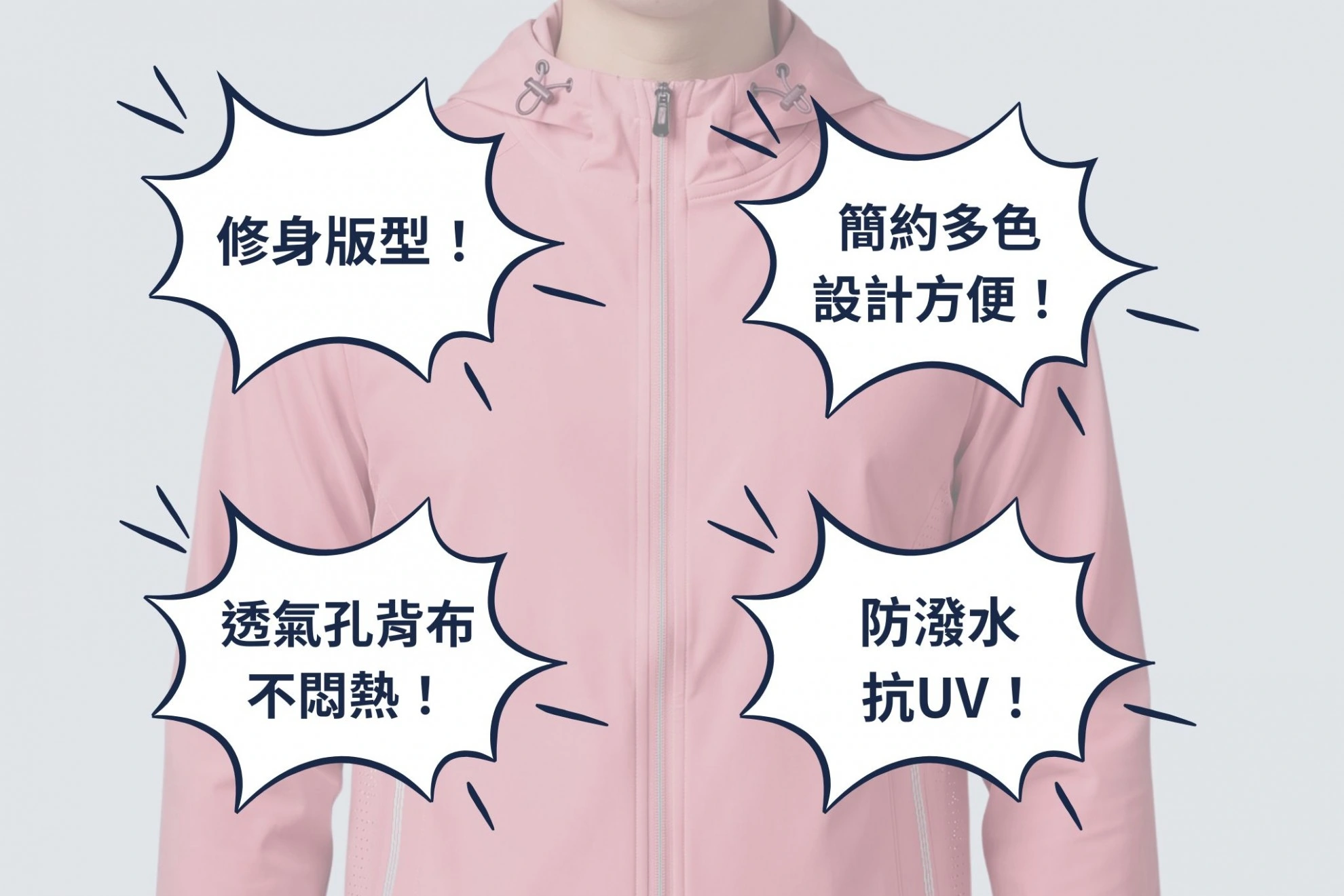 可拆帽抗UV防曬外套