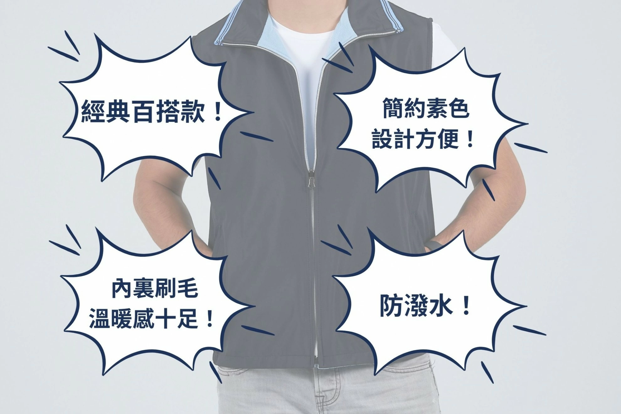 雙面穿刷毛背心