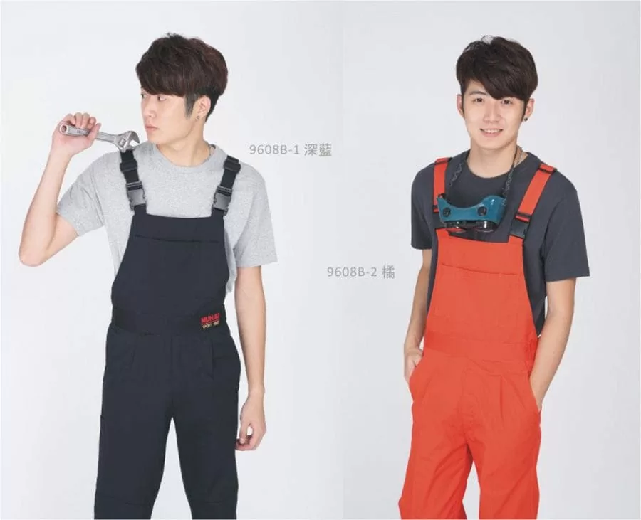 防污多功能吊帶褲-深藍