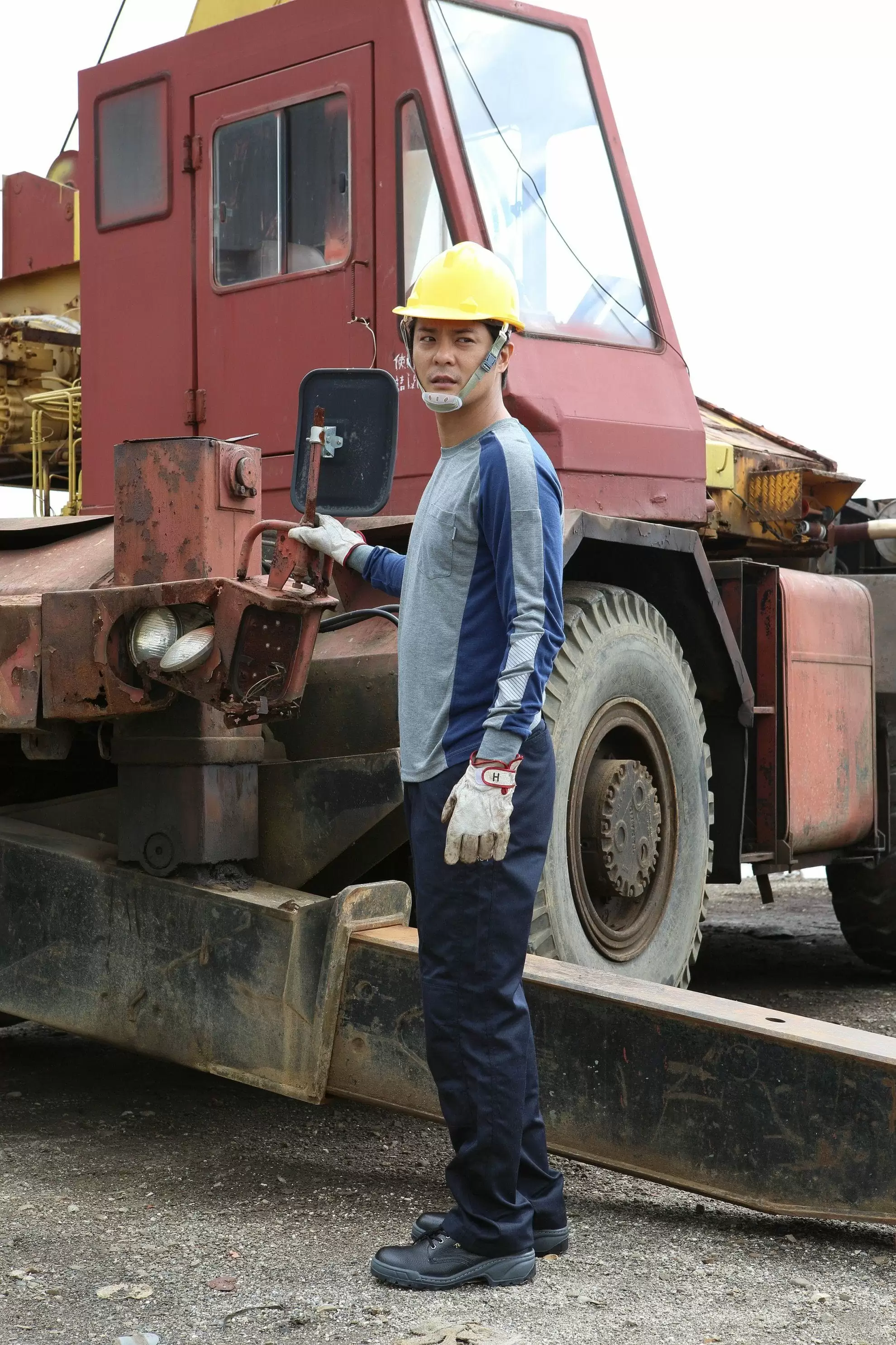 阻燃抗靜電長袖T-麻花灰配深藍 阻燃抗靜電長袖T-麻花灰配深藍