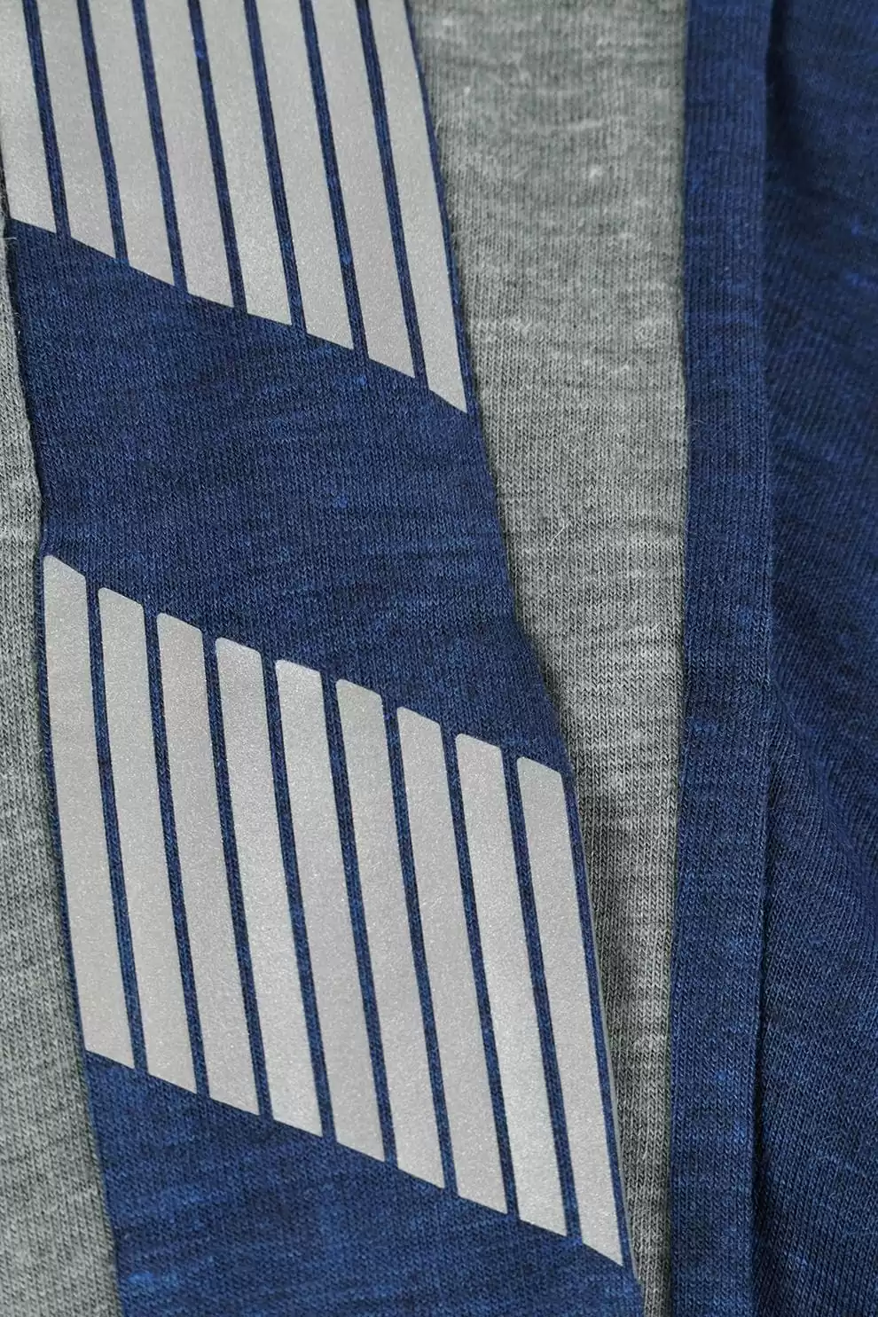 阻燃抗靜電長袖T-深藍配麻花灰