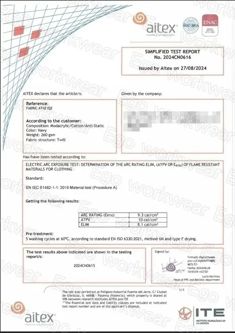 阻燃防熔鐵電弧二級連身服-海軍藍