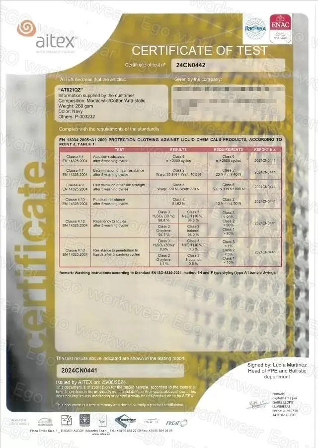 阻燃防熔鐵電弧二級連身服-海軍藍