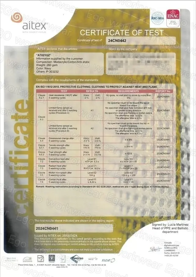 阻燃防熔鐵電弧二級連身服-海軍藍