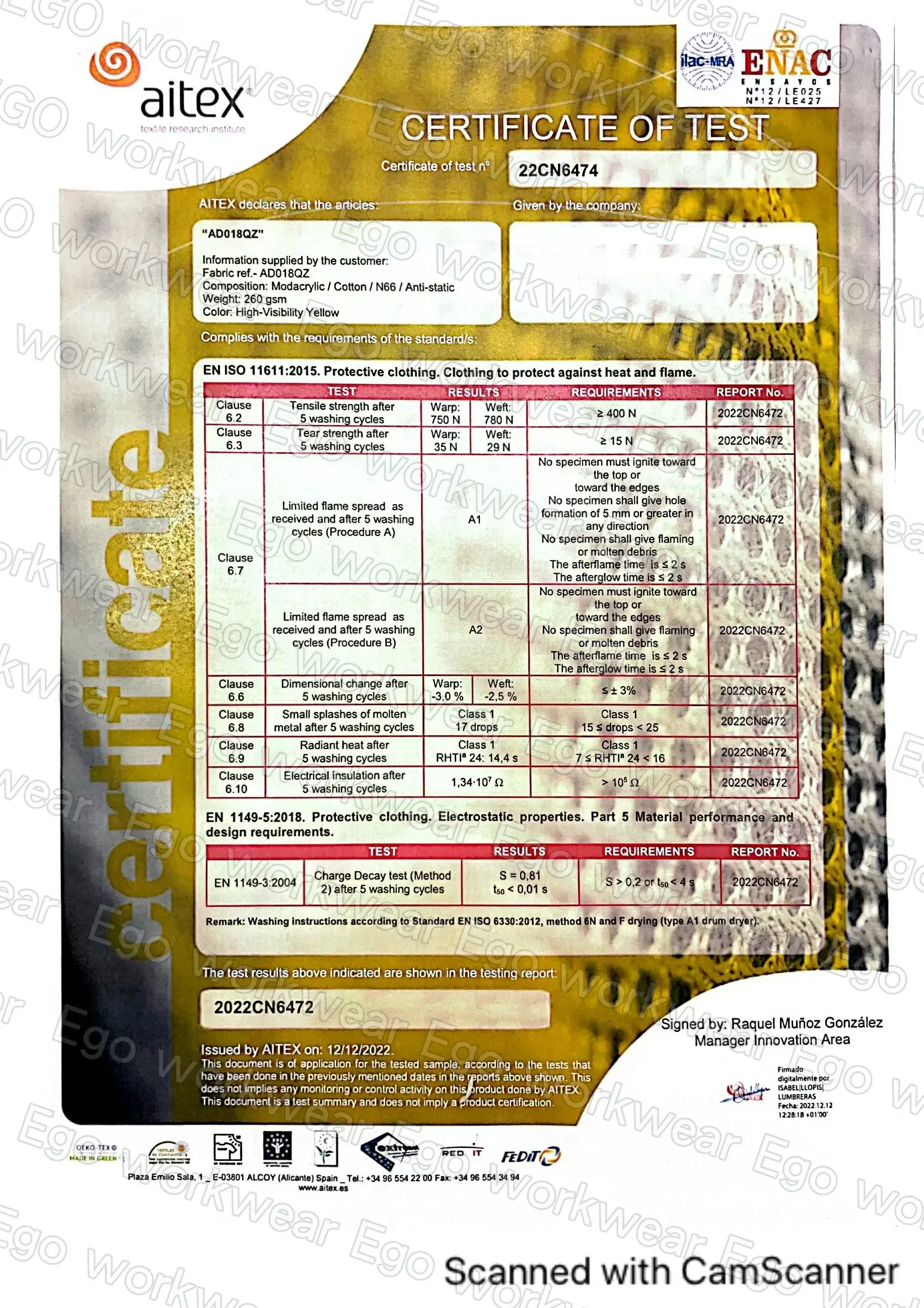 阻燃高可視防熔鐵電弧二級防護外套-螢光黃 阻燃高可視防熔鐵電弧二級防護外套-螢光黃