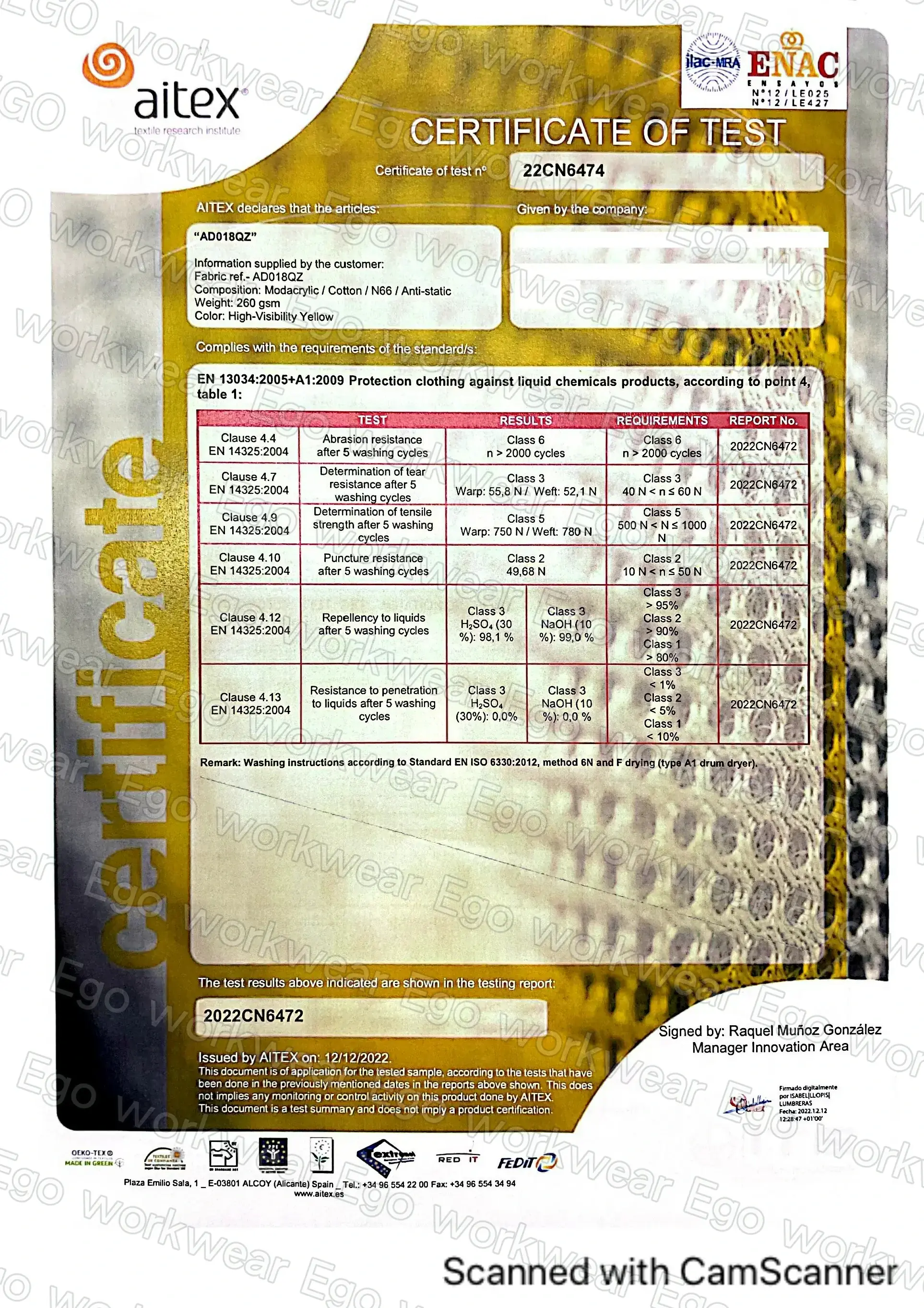 阻燃高可視防熔鐵電弧二級防護外套-螢光黃 阻燃高可視防熔鐵電弧二級防護外套-螢光黃
