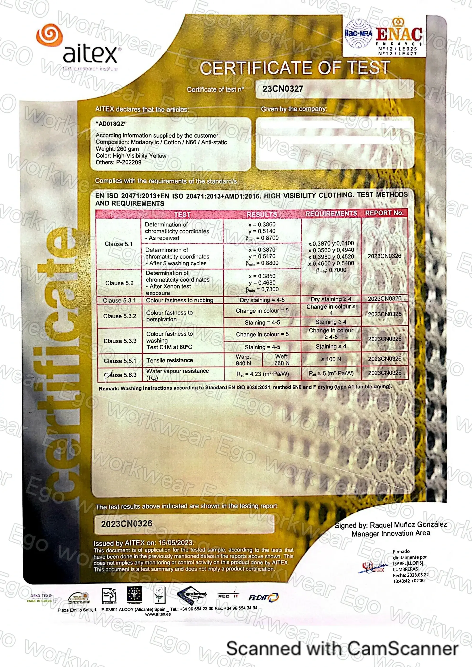 阻燃高可視防熔鐵電弧二級防護長褲-螢光黃 阻燃高可視防熔鐵電弧二級防護長褲-螢光黃