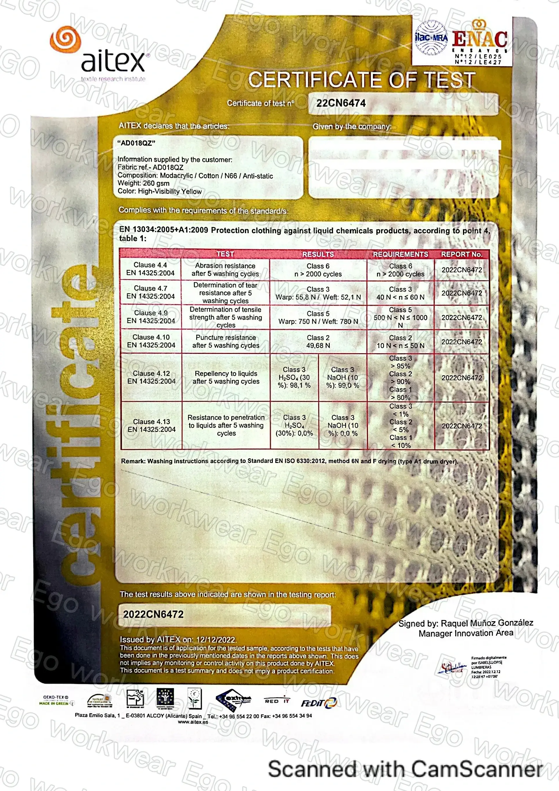 阻燃高可視防熔鐵電弧二級防護長褲-螢光黃 阻燃高可視防熔鐵電弧二級防護長褲-螢光黃