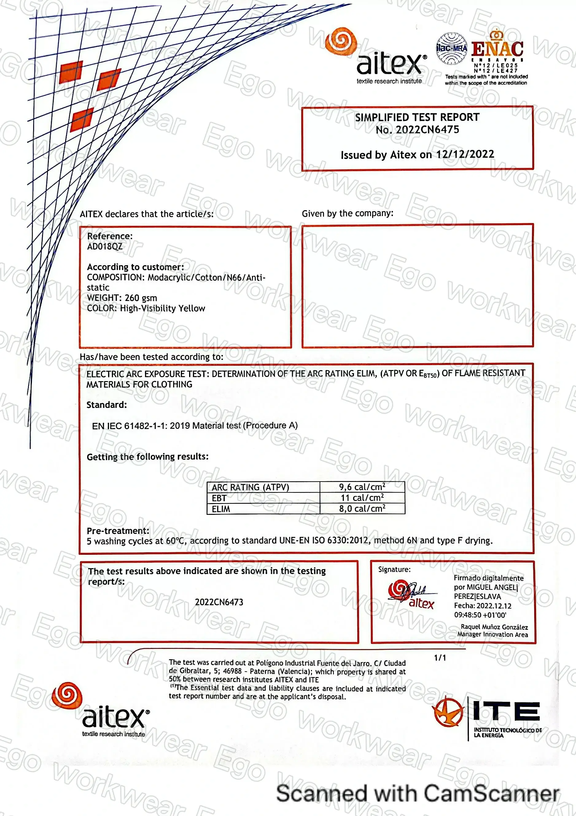 阻燃高可視防熔鐵電弧二級防護長褲-螢光黃 阻燃高可視防熔鐵電弧二級防護長褲-螢光黃