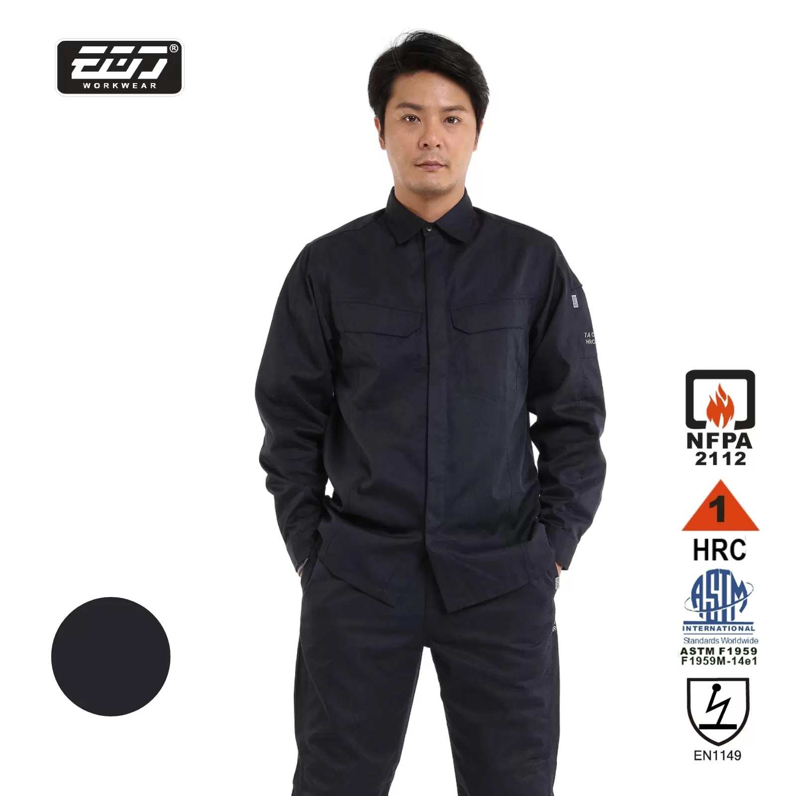 阻燃電弧一級長襯衫-海軍藍