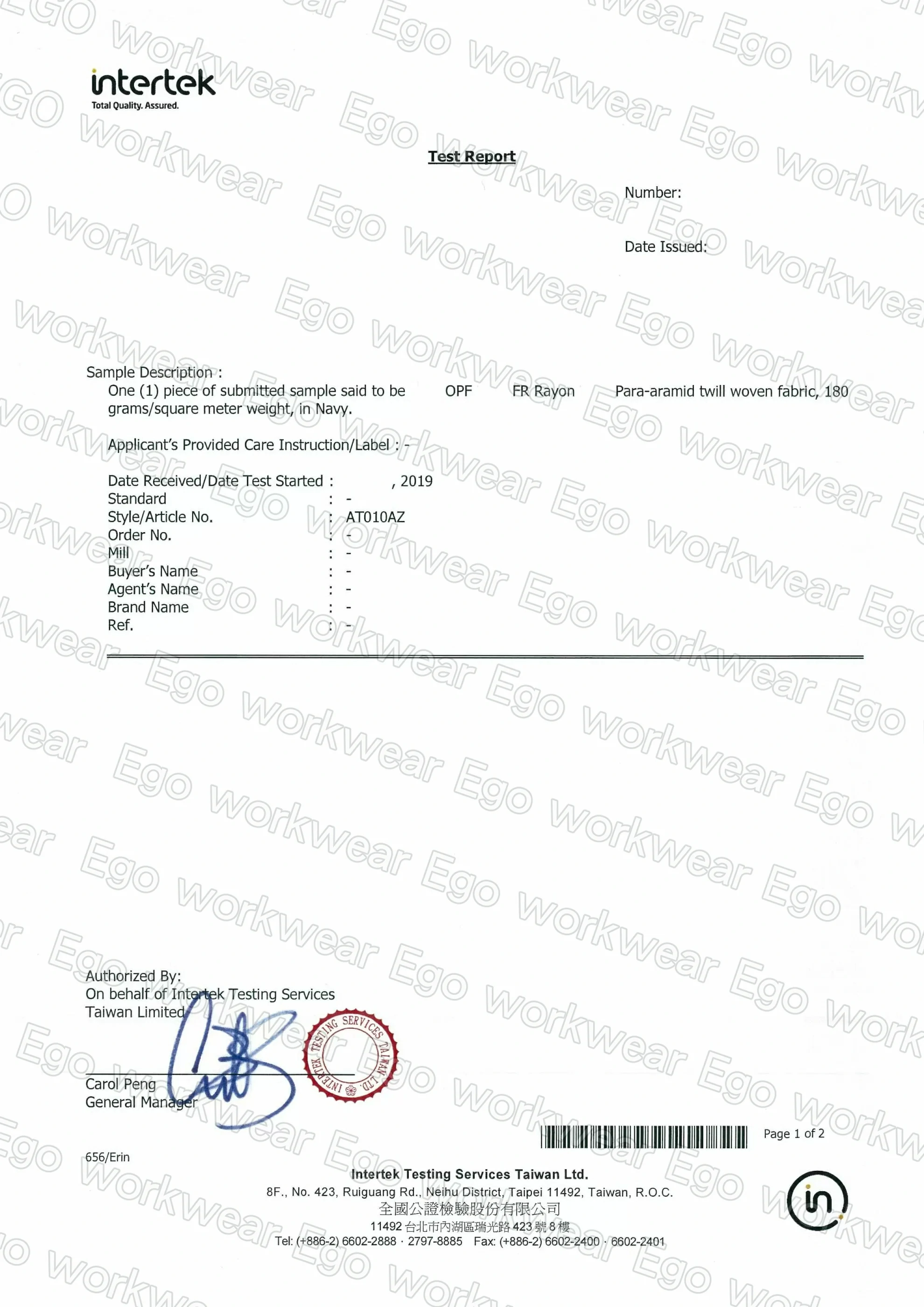 阻燃輕薄型電弧二級長襯衫-靛藍