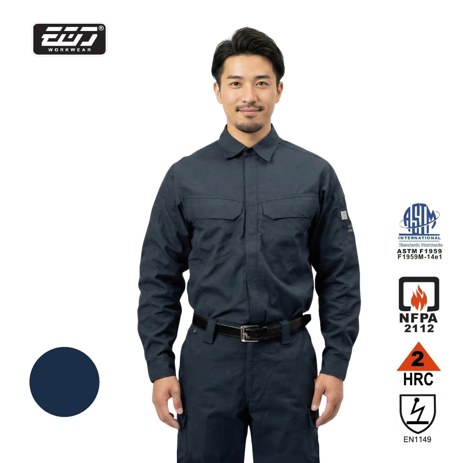阻燃標準型電弧二級長襯衫-海軍藍