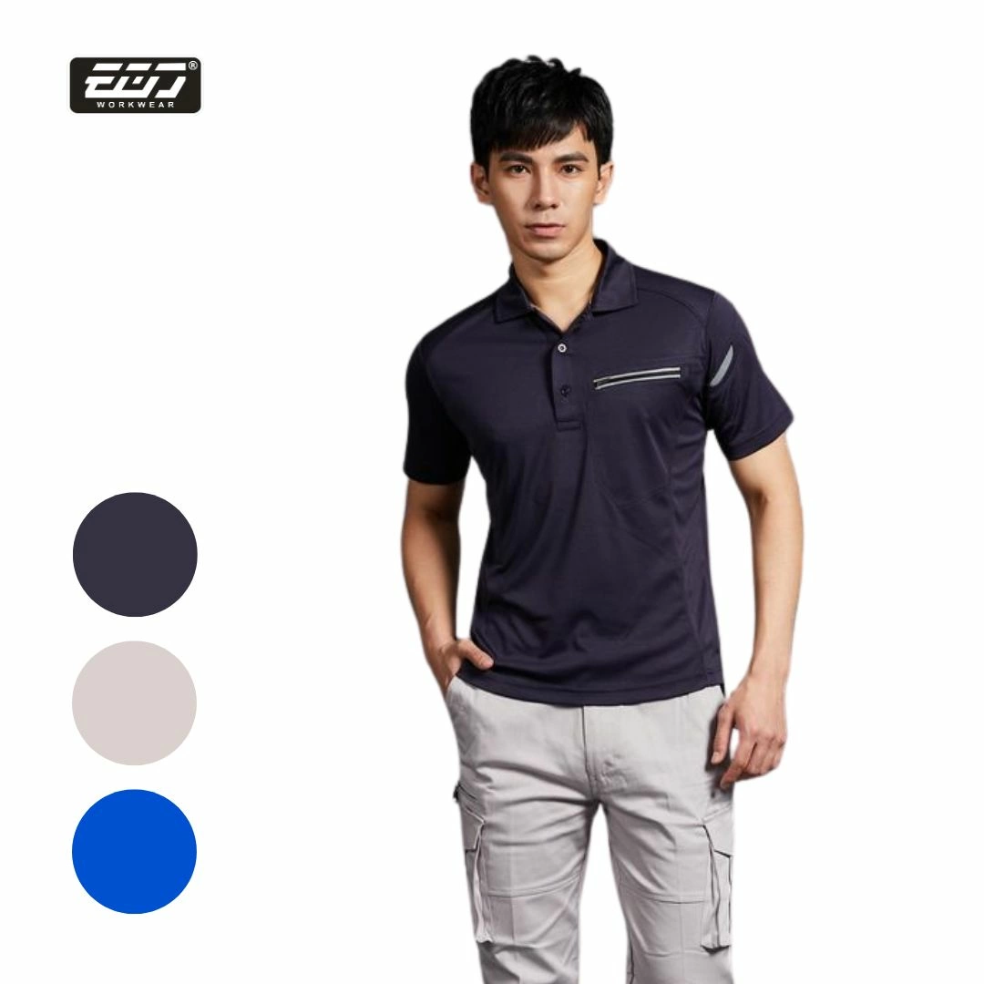 短袖反光單口袋POLO衫