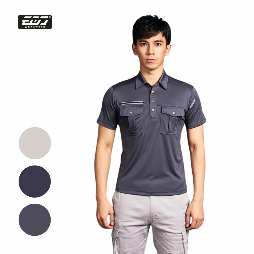 短袖反光多口袋POLO衫